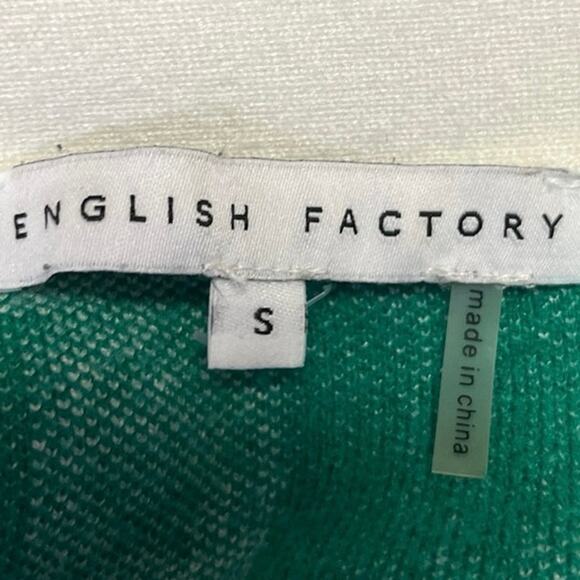 English Factory Multicolor Gingham Check Colorblock Cardigan Sweater Top Sz S - Picture 4 of 5